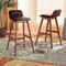 Baxton Studio Darrin Mid-Century Modern Black Faux Leather and Walnut Brown Finished Wood 2-Piece Bar Stool Set 176-11018-Zoro - alternate 3